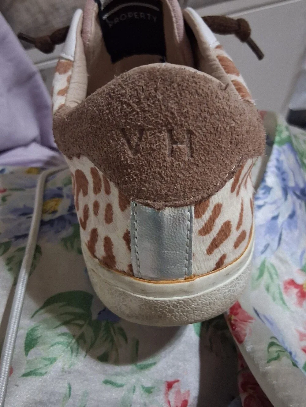 VINTAGE HAVANA Suede Leopard Star Laceup Sneakers
